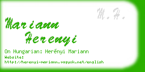 mariann herenyi business card